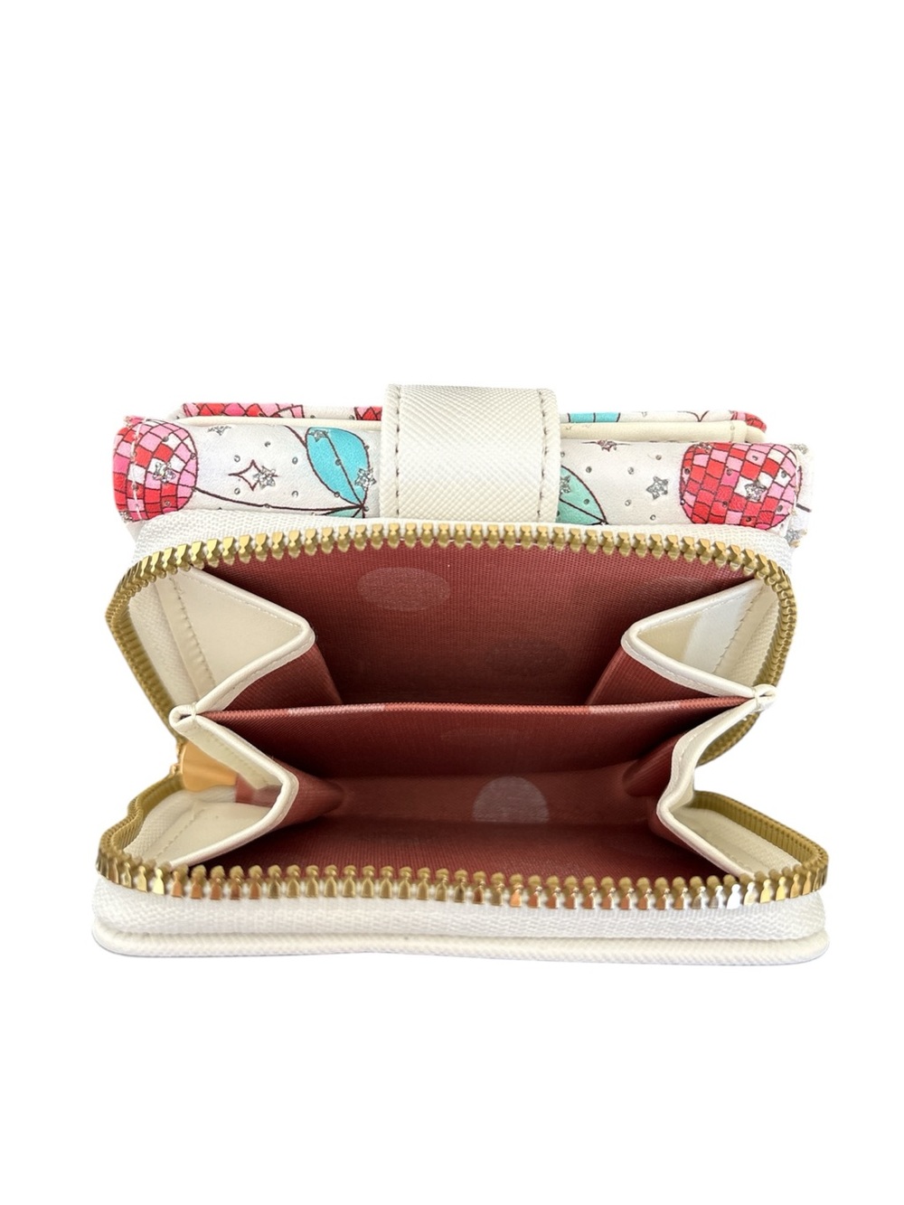 White Disco Cherry Wallet with Coin Pouch NWT - Picture 4 of 5